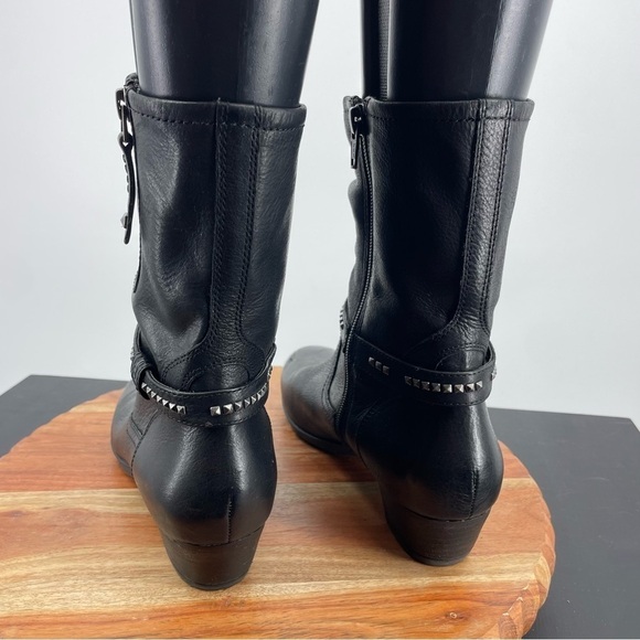 Abeo Marsha Leather Bootie Black studded Sz 7 Narrow - Picture 4 of 7
